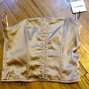 Superdown xs taupe beige corset top